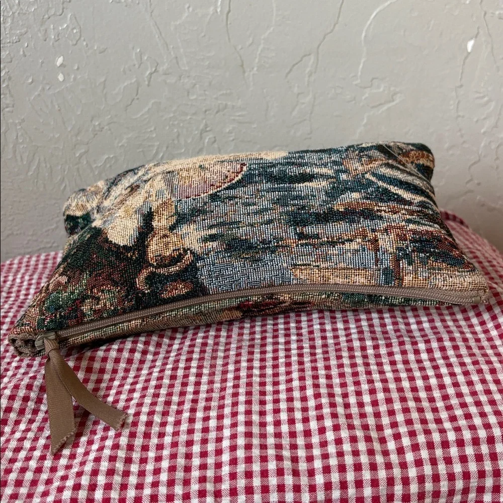 ❤️Vintage Sandra Tapestry Zipper Pouch – Handcrafted in New England